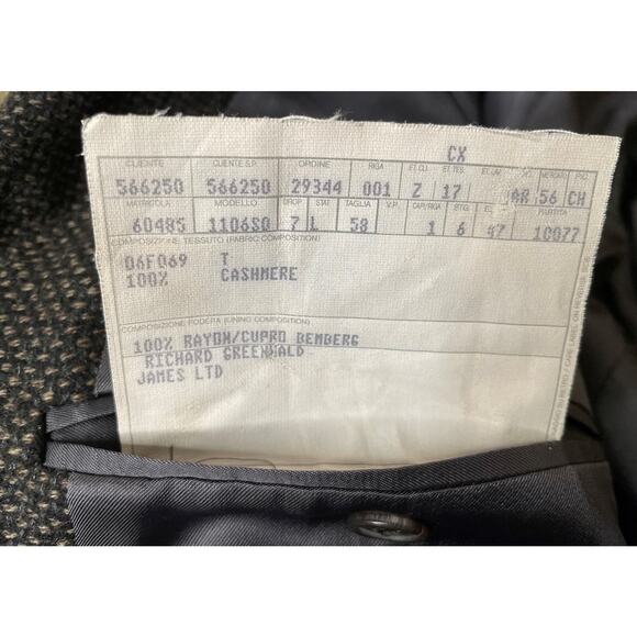 Ermenegildo Zegna Black Gray Taupe 100% Cashmere Blazer Jacket Mens IT56 US44 - Picture 13 of 13